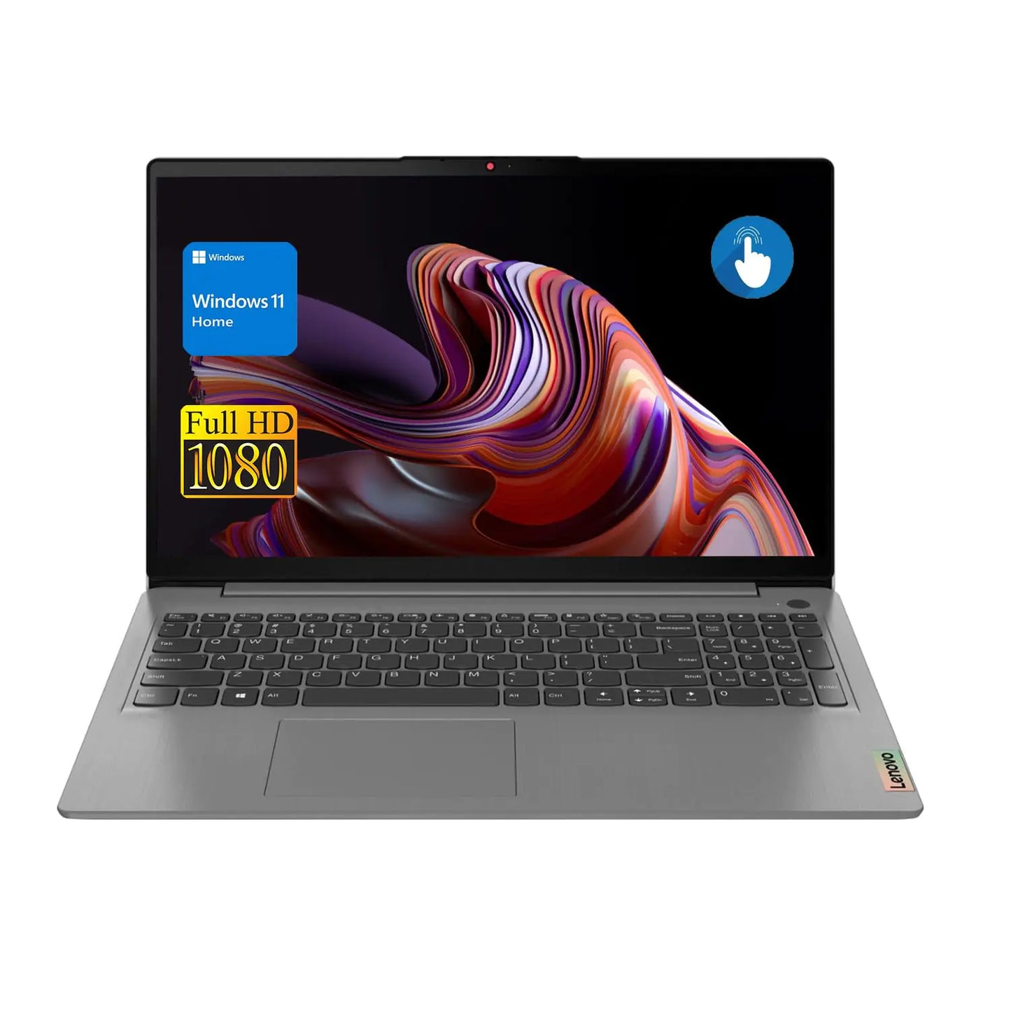 Lenovo IdeaPad 3 Laptop 15.6" FHD Écran Tactile Intel Core i3-1115G4 16 Go de RAM 512 Go SSD HDMI Webcam Wi-Fi 6 Lecteur de Carte SD Windows 11 Home Gris