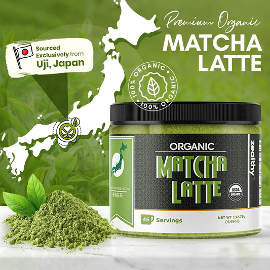 Matcha Bio – Thé Japonais Premium à la Vanille & Ashwagandha (133 g)